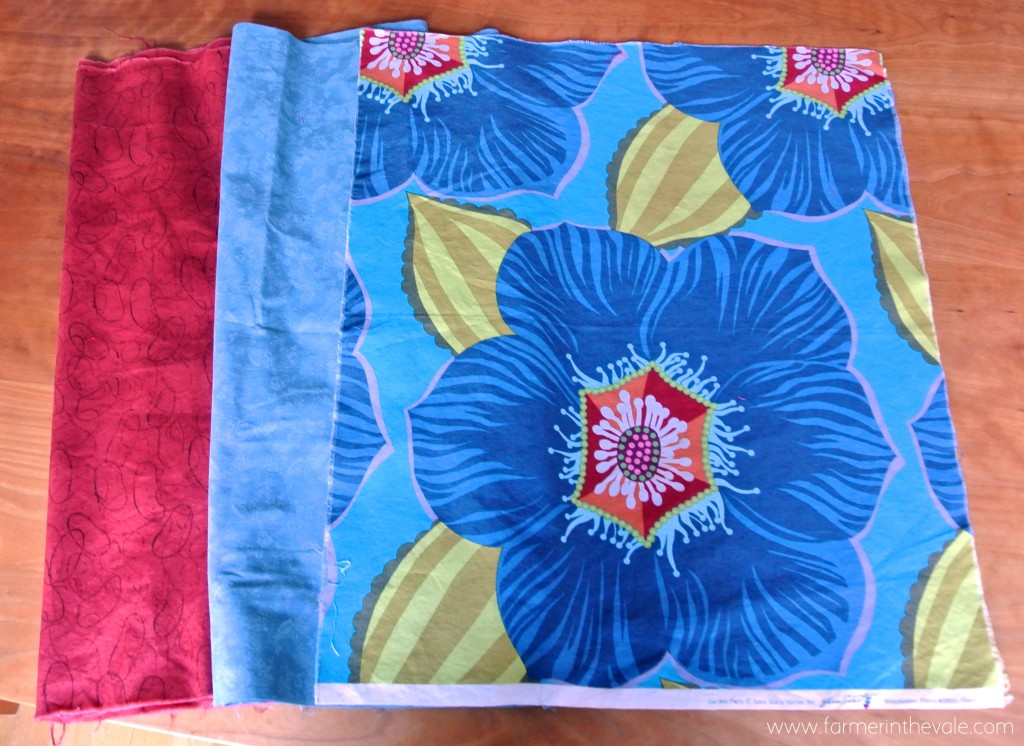 January quilt - fabrics